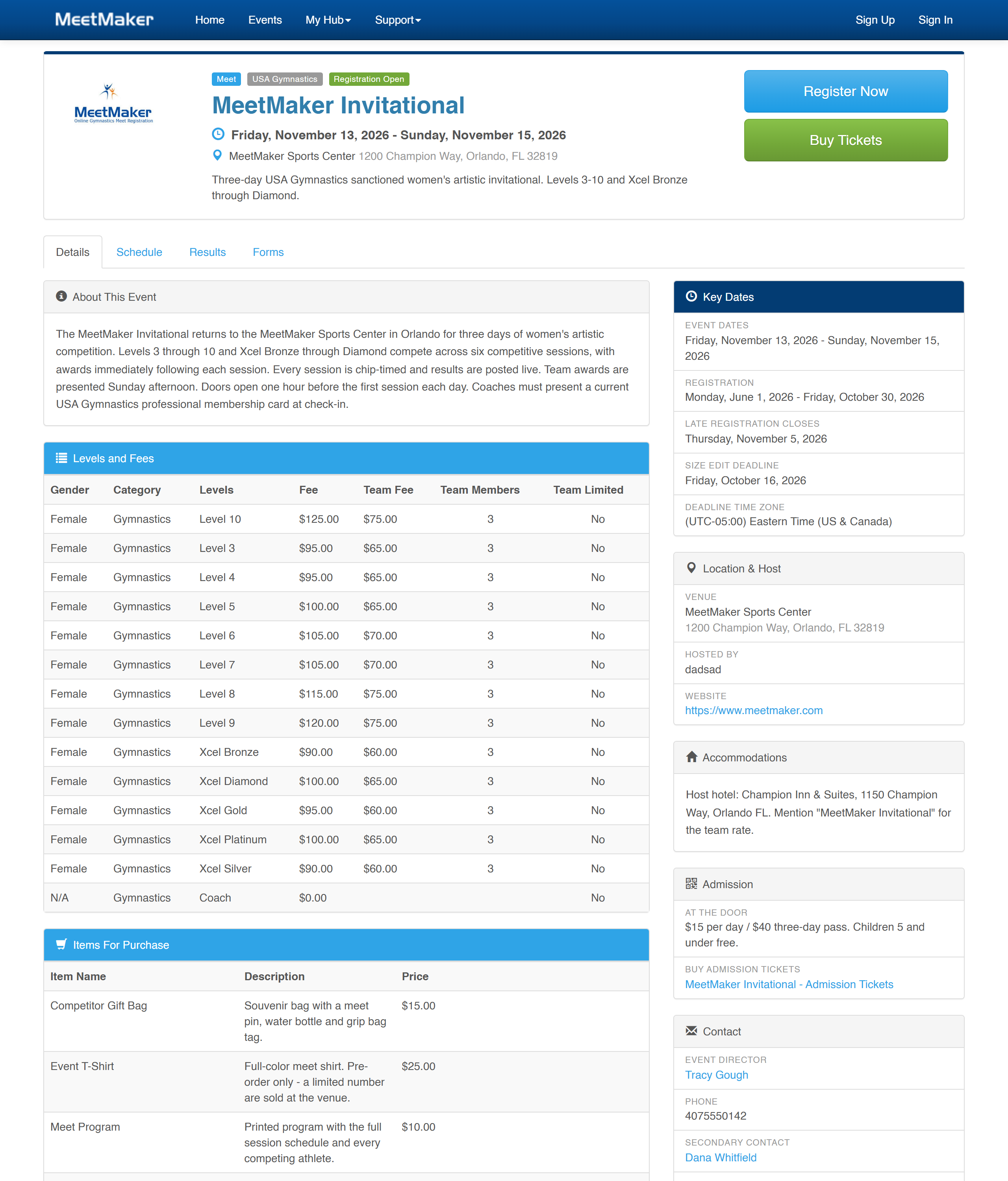 The redesigned MeetMaker event page with status badges and a two-column layout